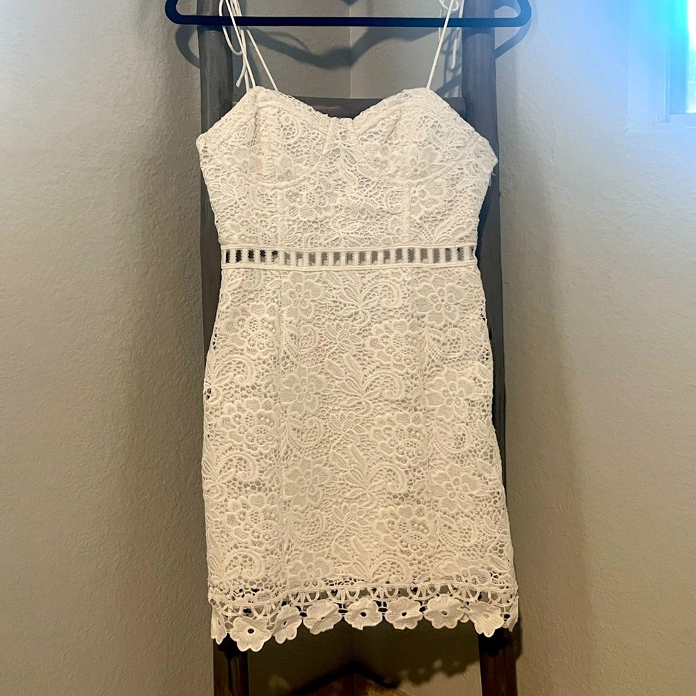 Forever 21 White Eyelet Mini Dress